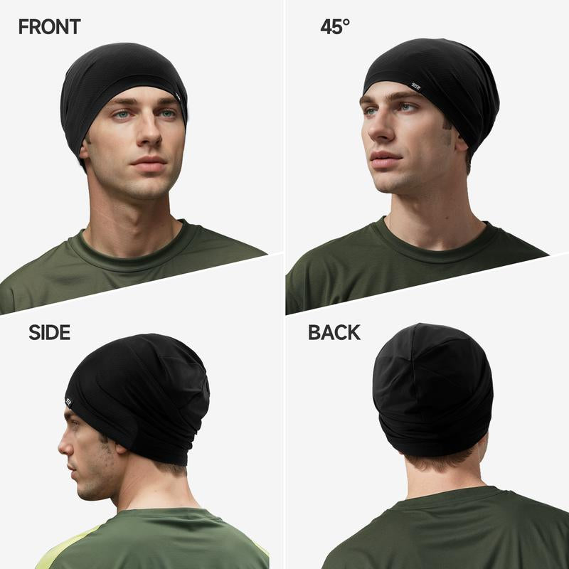 Longlong Breathable Skull Cap Men Do-Rag Lightweight Sweat Wicking Hat Head Wrap under Helmet Liner for Motorcycle Running Bandana Cycling