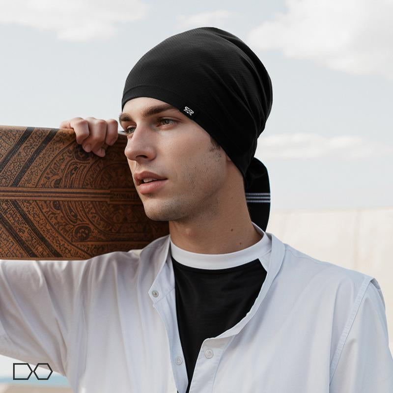 Longlong Breathable Skull Cap Men Do-Rag Lightweight Sweat Wicking Hat Head Wrap under Helmet Liner for Motorcycle Running Bandana Cycling