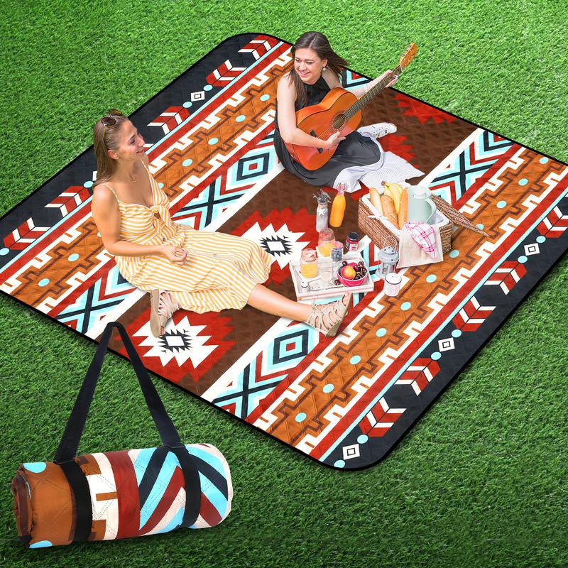 Hap Tim Extra Large Outdoor Picnic Blanket 80" X 80" Waterproof Lightweight Foldable Blanket Picnic Mat for Beach, Camping Grass Lawn Park Accessories Fathers Day Gift