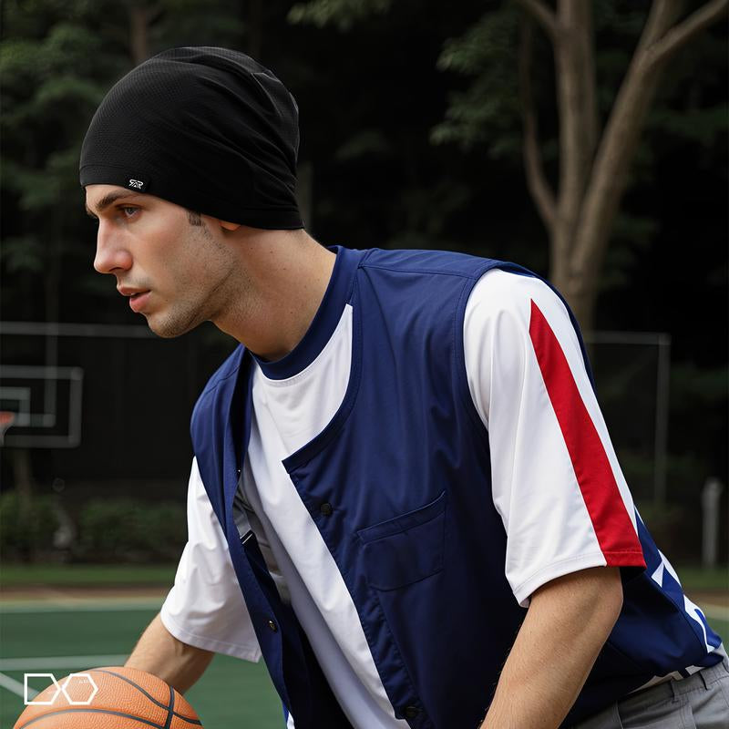 Longlong Breathable Skull Cap Men Do-Rag Lightweight Sweat Wicking Hat Head Wrap under Helmet Liner for Motorcycle Running Bandana Cycling