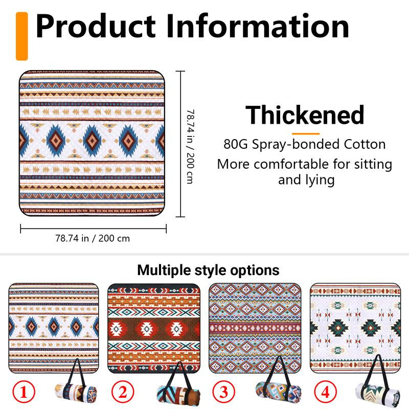 Hap Tim Extra Large Outdoor Picnic Blanket 80" X 80" Waterproof Lightweight Foldable Blanket Picnic Mat for Beach, Camping Grass Lawn Park Accessories Fathers Day Gift