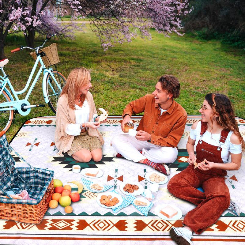Hap Tim Extra Large Outdoor Picnic Blanket 80" X 80" Waterproof Lightweight Foldable Blanket Picnic Mat for Beach, Camping Grass Lawn Park Accessories Fathers Day Gift