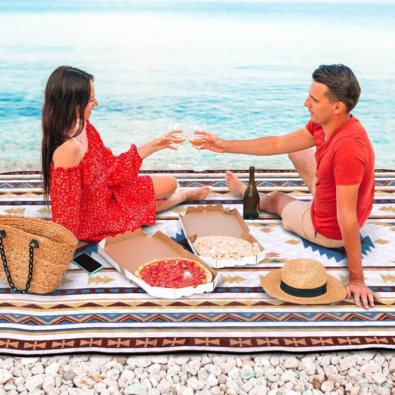Hap Tim Extra Large Outdoor Picnic Blanket 80" X 80" Waterproof Lightweight Foldable Blanket Picnic Mat for Beach, Camping Grass Lawn Park Accessories Fathers Day Gift