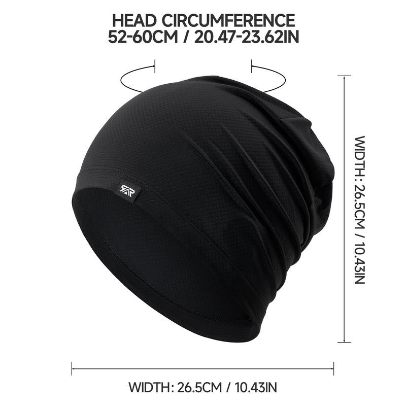 Longlong Breathable Skull Cap Men Do-Rag Lightweight Sweat Wicking Hat Head Wrap under Helmet Liner for Motorcycle Running Bandana Cycling