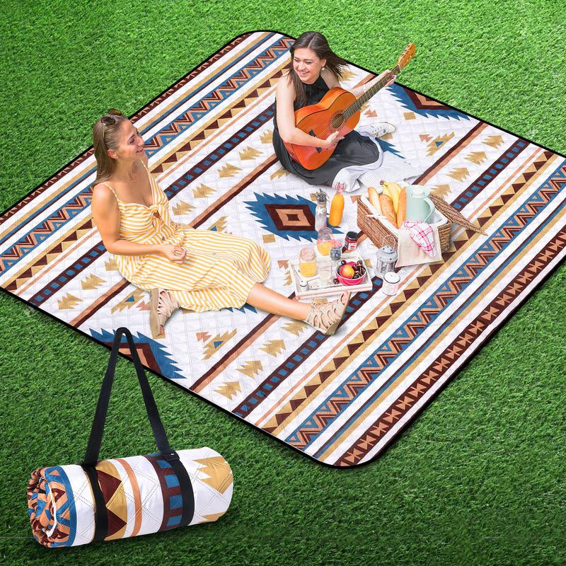 Hap Tim Extra Large Outdoor Picnic Blanket 80" X 80" Waterproof Lightweight Foldable Blanket Picnic Mat for Beach, Camping Grass Lawn Park Accessories Fathers Day Gift