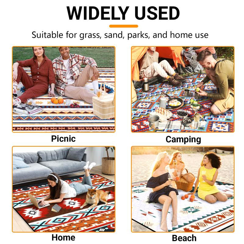 Hap Tim Extra Large Outdoor Picnic Blanket 80" X 80" Waterproof Lightweight Foldable Blanket Picnic Mat for Beach, Camping Grass Lawn Park Accessories Fathers Day Gift