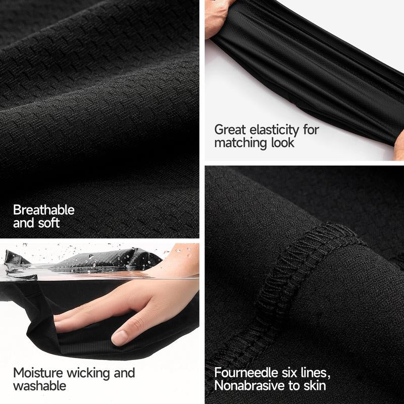 Longlong Breathable Skull Cap Men Do-Rag Lightweight Sweat Wicking Hat Head Wrap under Helmet Liner for Motorcycle Running Bandana Cycling